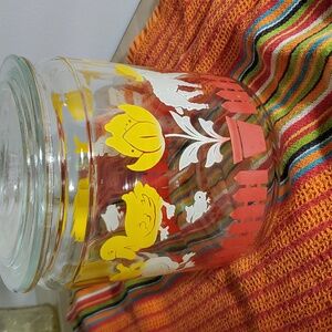 vintage anchor hocking 1940, 1950 easter egg jar , candy jar, canister